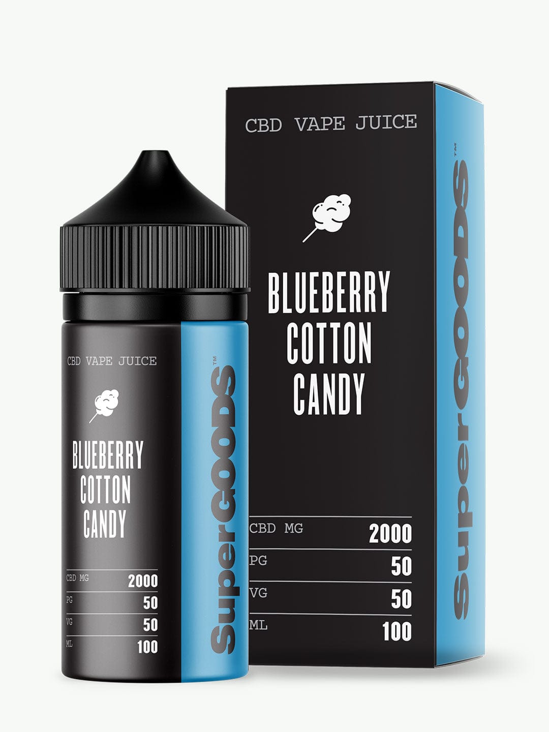 Blueberry Cotton Candy CBD Vape Oil | Super Goods | 2000mg